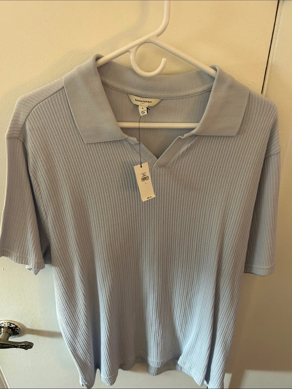 Banana Republic Light Blue Ribbed Polo NWT